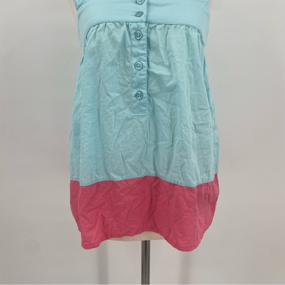Lake Pajamas Blue and Pink Colorblock Pajama Top Small - Picture 4 of 7